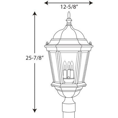 Welbourne 26" Textured Black Aluminum Post Lantern