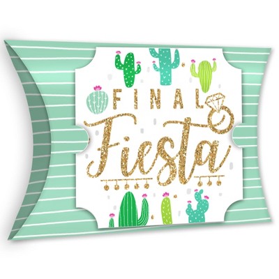 Big Dot of Happiness Final Fiesta - Favor Gift Boxes - Last Fiesta Bachelorette Party Large Pillow Boxes - Set of 12