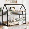 Bellemave Twin Over Full Metal Bunk Bed with Ladder, House Style Frame for Kids, Boys & Girls, Sturdy Black Bunk Beds for Bedroom - 3 of 4