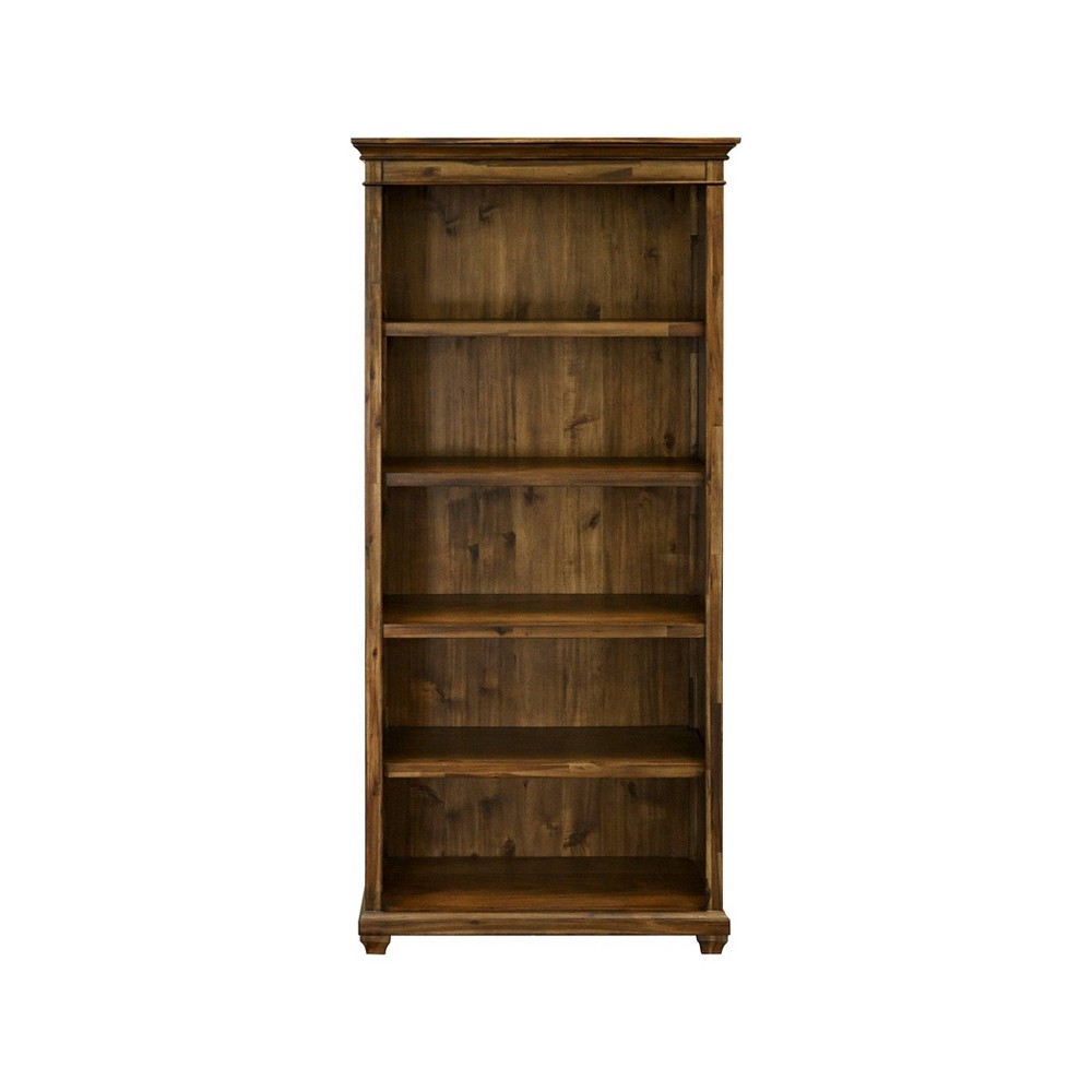 Photos - Garden & Outdoor Decoration 74" Porter Traditional Wood Bookcase With Doors Brown - Martin Furniture