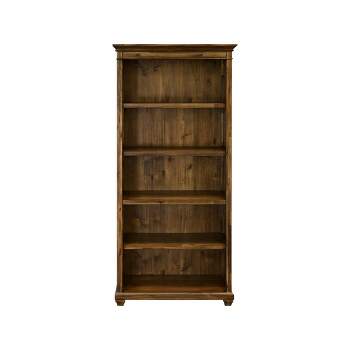 74" Porter Traditional Wood Bookcase With Doors Brown - Martin Furniture
