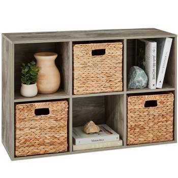 Tavenly Natural Wood Finish Paper Storage Organizer Cube - Perfect for