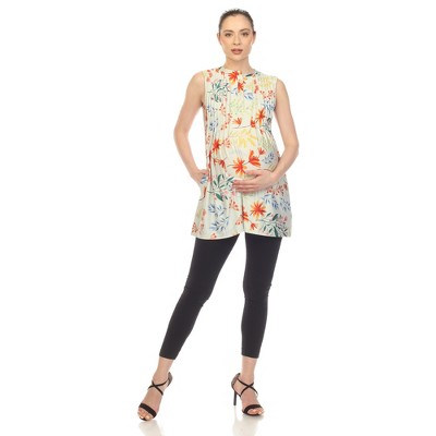 Maternity Floral Sleeveless Tunic Top