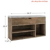 Living Room Shoe Storage Bench, Shoe Rack Benches w/ Cushioned Seat, 2 Tiers of Shelves, and Lift-Top Storage Box - 3 of 4