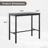GlasFlength Bar Table，Industrial Modern Bar Table with Sturdy Metal Frame, Easy Assembly, Black, 47.2"*23.6"*41.3" - 2 of 4