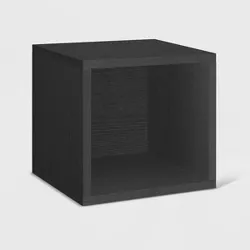 Way Basics Stackable Eco Cube Storage Cubby Organizer Black Wood Grain