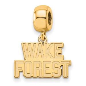 Black Bow Jewelry 14k Yellow Gold Plated Sterling Silver Wake Forest Demon Deacons NCAA Bead Charm - 1 of 4
