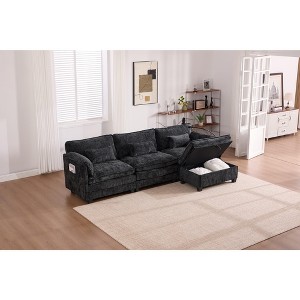 Mocamel corduroy Convertible Sleeper Sofa Couch,Side Storage,and USB/C-TYPE Charging Ports Chair for Living Room,Bedroom,Apartment - 1 of 4