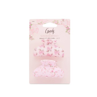 Goody x LoveShackFancy Small Claw Clips - Rosa Beaux and English Ivy - 2ct - Pink