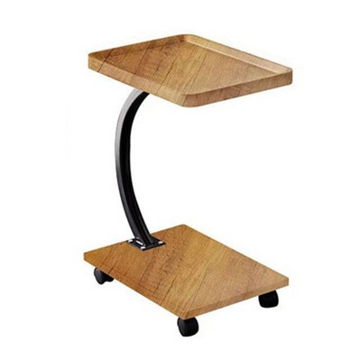 Small Mobile Standing Desk, Adjustable Height Tiltable Desk C Shaped End Table For Couch, Portable Rolling Desk