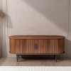 GlasFlength TV Stands and Consoles Modern Media Console with Sliding Doors and Storage for Living Room Office, Brown, 47"*15.75"*21.65" - 4 of 4