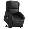 vidaXL Black Leather Power Lift Recliner Chair with Massage and Manual Recline, Comfortable Foam Padded Armchair for Elderly - 3 of 4