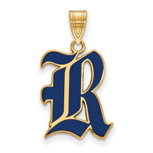 Black Bow Jewelry 14k Yellow Gold Plated Sterling Silver Rice Owls NCAA Large Pendant - 1 of 3