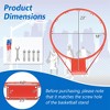 Costway 18" Basketball Rim Wall Door Mounted Basketball Hoop with All Weather Net Orange - 3 of 4
