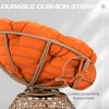 Bigget Steel Swivel Wicker Outdoor Patio Papasan Lounge Egg Chair, Orange - 4 of 4