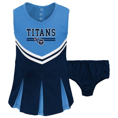 Girls Toddler Navy/Light Blue Tennessee Titans Two-Piece Spirit Cheerleader  Set with Bloomers