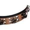 MEINL Headed Wood Tambourine with Double Row Steel Jingles 10 in. Walnut Brown - 3 of 4