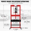 6-Ton Hydraulic Press, Heavy Duty H-Frame Garage Floor Press with 3-Hole Adjustable Table Height & Plates, 13000lb Capacity, Red - 2 of 4