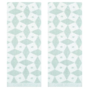 REGALWOVEN Geometric Pattern Cotton Soft Absorbent Hand Drying and Face Washing Towels 13" x 29" - 1 of 4