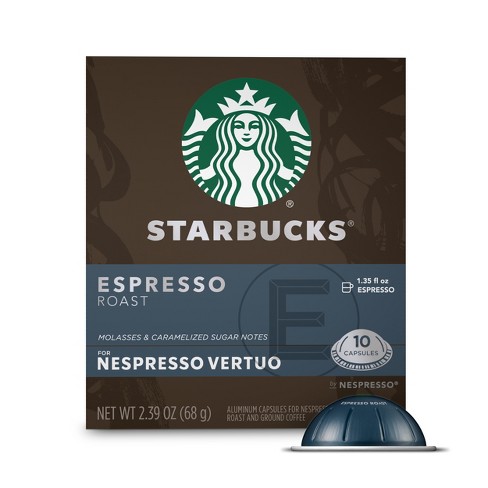 Starbucks Coffee Capsules For Nespresso Vertuo Machines — Roast Roast — 1 Box (10 Espresso Pods) : Target