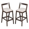 Okak Set of 2 Rubberwood Counter Height Bar Stools for Dining Rooms,Armless Chairs Kitchen Island Bar Stools with Wooden Back - 2 of 4
