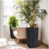 Rattan Outdoor Planters Set of 2 – 22.5”Tall All-Weather Decorative Flower Pots with Detachable Liners & Drainage Holes for Outdoor Plants,Garden - 2 of 4