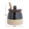 Storied Home Stoneware Sugar Pot with Lid and Wood Spoon - 2 of 4