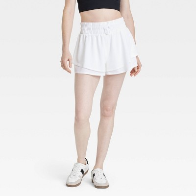 Women's Double Layer Woven Mid-Rise Shorts 2.5" - JoyLab™ White L