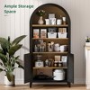 MAYEERTY Arched Storage Cabinet Beech Wood Door 5 Tier Farmhouse Pantry - 3 of 4