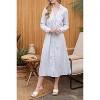 August Sky Women's Stripe Long Sleeve Belted Shirtdress - 3 of 4