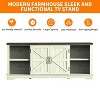 Farmhouse TV Stand for TVs Up To 80" With Open Storage Shelves And Adjustable Shelves, Entertainment Center TV Console Beige - 2 of 4