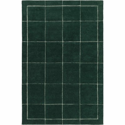 Hauteloom Siarl Green Checkered Area Rug