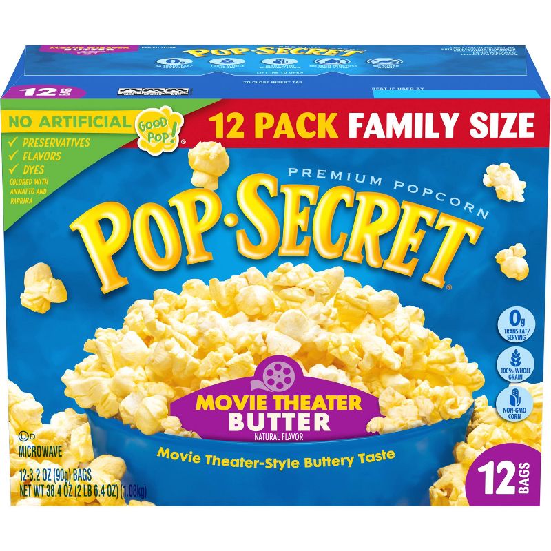 Pop Secret Microwave Popcorn Movie Theater Butter Flavor - 3oz/12ct, 1 of 9