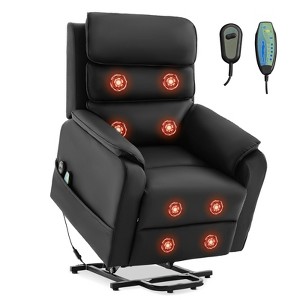 LIKEPAY Power Lift PU Leather Electric Recliner Chairs with 2 Side Pockets, Lift Massage Chair with 8-Point Massage - 1 of 4