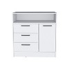 Okak 3-Drawer Dresser with 1 Door-Storage Cabinet&1 Shelf,Spacious Storage Dresser for Bedroom,Matte White Finish  Dresser,Metal Handle - 2 of 4