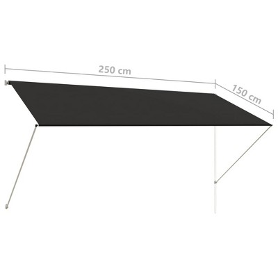 Anthracite Retractable Awning with Steel Frame, 98.4" x 59.1"