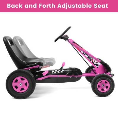 Pink and Black Adjustable Pedal Powered Kids Go Kart
