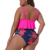 Agnes Orinda Women's Plus Size Adjustable Straps Floral Print 2 Pieces Bikini Sets - image 4 of 4