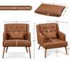 Yaheetech Set of 2 Button Tufted Modern Accent Armchairs with Lumbar Support, Retro Brown - image 3 of 4