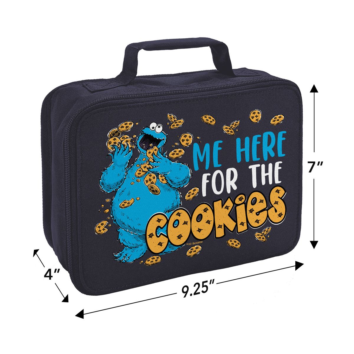 Sesame Street Cookie Monster Here For The Cookies Insulated Soft Sided Lunch Box - thumbnail 8