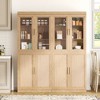 Simple Glass Cabinet Door Decoration Storage Cabinet Combination Cabinet with 6-Story Shelves - 2 of 4