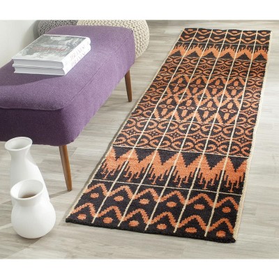Hand-Knotted Black Wool Modern Rectangular Rug 2x3 Feet