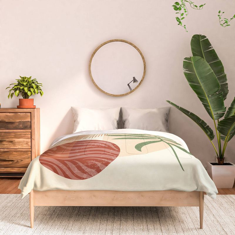 Domonique Brown Blurred Lines Polyester Comforter & Sham Set Ivory/Pink - Deny Designs, 4 of 6
