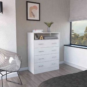 NicBex 4 Drawer Dresser for Bedroom,Mordern Storage Cabinet with Open Shelf for Living Room,Dining Room,Hallway - 1 of 4