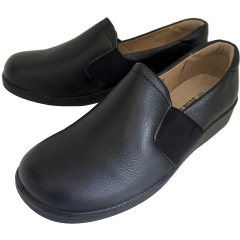 Обувь Bangka Womens Comfort Shoes Gores Slip on Hotel Restaurant Walking Slip/Oil Resistant Work Shoes, Black-8