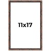 PosterPalooza | 11x17 Thin Bamboo Picture Frame, UV Acrylic, 2 Finishes - Gold and Brown - 2 of 4