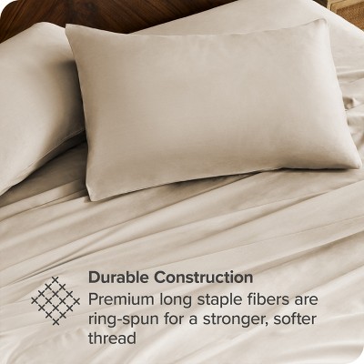 Full French Beige Organic Cotton Percale Sheet Set