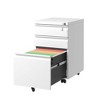 NicBex Mobile File Cabinet with Lock, Vertical Metal Filing Cabinets with 3 Drawers and Wheels,Office Cabinet for Home, Office,White/Black - 4 of 4