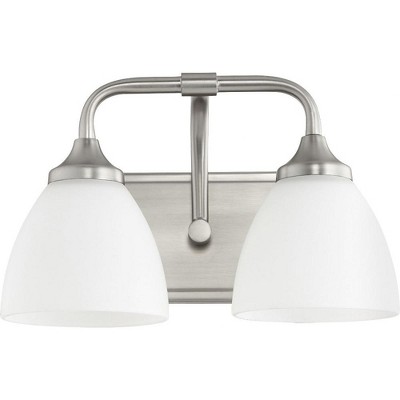 Quorum Lighting Enclave Glass Satin Nickel 2-Light Wall Sconce