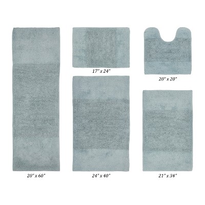 Granada 5 Piece Bath Rug Set 100% Premium Cotton Tufted Non-Slip Backing Bathmats for Bathroom, Super Soft Absorbent, Machine Washable